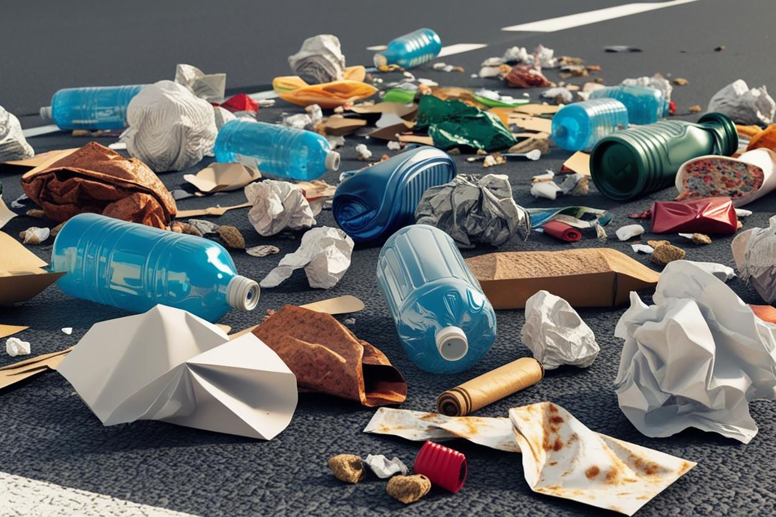 Litter in road
